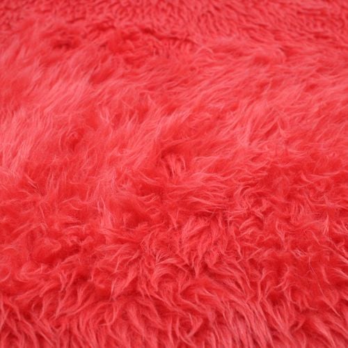 Red Shaggy Faux Fur Upholstery Fabric Yard 60 Wide 