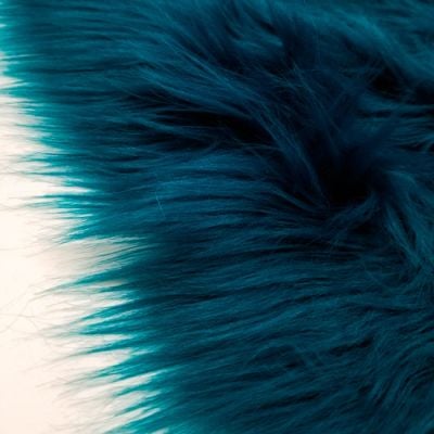 Teal Mohair Shaggy Faux Fur Fabric By The Yard ( Long Pile ) 60 Wide
