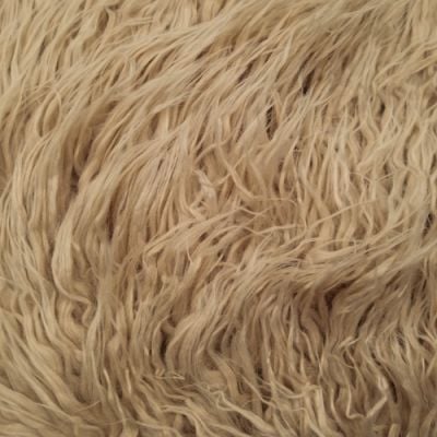 Champagne Mongolian Sheep Wool 2-3 Inches Long Pile Faux Fur