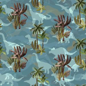 Prehistoric Jungle Dinosaur Design 100% Cotton Quilting Fabric by the Yard