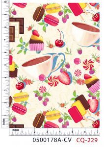 Macaroons and Chocolate Design 100% Cotton Quilting Fabric by the Yard