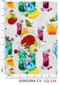 Summer Ice Tea Design 100% Cotton Quilting Fabric by the Yard