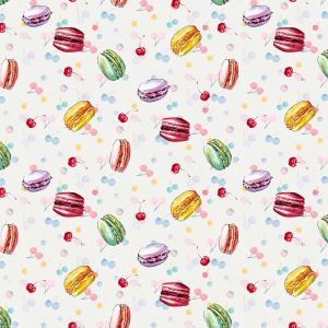 Macaroons and Cherries Design 100% Cotton Quilting Fabric by the Yard