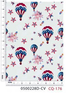 Hot Air Balloons and Fire Crackers Design 100% Cotton Quilting Fabric by the Yard