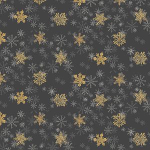 Golden Snowflakes Design 100% Cotton Quilting Fabric by the Yard