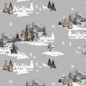 Winter Forest with the  Friends Design 100% Cotton Quilting Fabric by the Yard