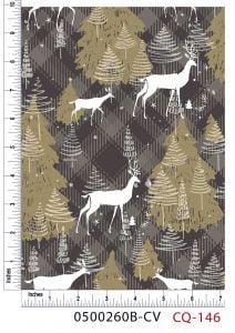 Curious Doe (Grey) Design 100% Cotton Quilting Fabric by the Yard