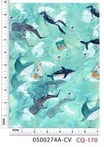 Deep Dive Design 100% Cotton Quilting Fabric by the Yard