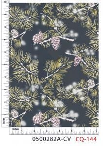 Snowy Fulliege (Navy) Design 100% Cotton Quilting Fabric by the Yard