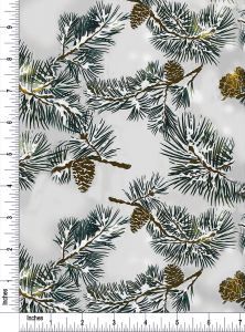 Snowy Fulliege (Grey) Design 100% Cotton Quilting Fabric by the Yard