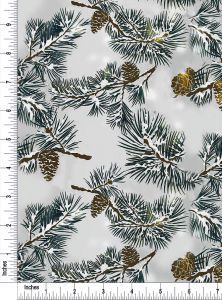 Snowy Fulliege Design 100% Cotton Quilting Fabric by the Yard
