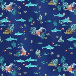 Bottom of the Ocean Design 100% Cotton Quilting Fabric by the Yard
