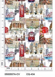 Trolly Through Rome Design 100% Cotton Quilting Fabric by the Yard