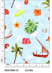 Sea Boat Design 100% Cotton Quilting Fabric by the Yard