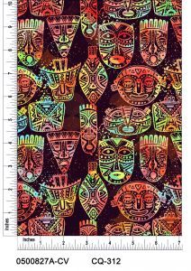 Painted Masks Design Printed on 100% Cotton Quilting Fabric by the Yard