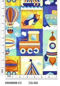Childrens Travel Design 100% Cotton Quilting Fabric by the Yard