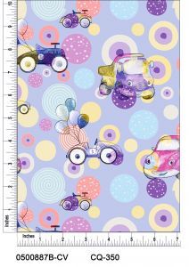 Pastel Cars Design 100% Cotton Quilting Fabric by the Yard
