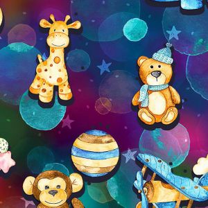 Night Time Toys Design 100% Cotton Quilting Fabric by the Yard