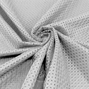 Silver Football Mesh Knit Fabric