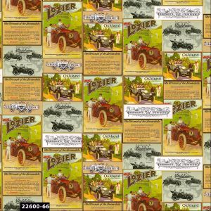 Vintage Locomobile Car Pattern 100% Cotton Quilting Fabric by the Yard