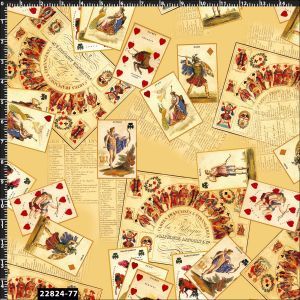 Ancient Card Game Printed 100% Cotton Quilting Fabric by the Yard