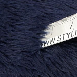 Navy Short Pile Luxury Shag Faux Fur Fabric 