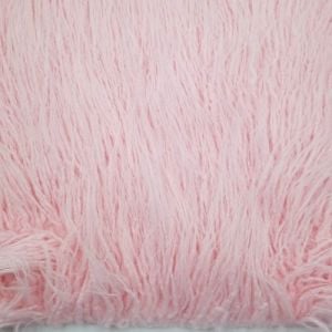 Pink Curly Long Pile For Newborn Cuddly Faux Fur Fabric by the Yard Style 6744