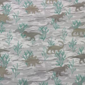 Desert Dinosaur Grey Design 100% Cotton Quilting Fabric by the Yard