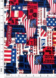 USA Patchwork Design 100% Cotton Quilting Fabric by the Yard