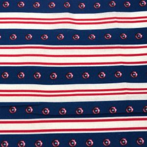 Striped American Shield Design 100% Cotton Quilting Fabric by the Yard