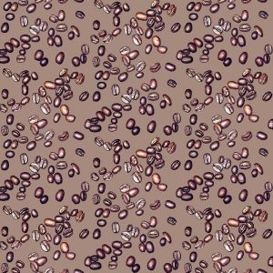 Coffee Beans Design 100% Cotton Quilting Fabric by the Yard