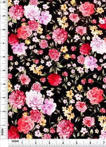 Carnation and Baby Flowers Design 100% Cotton Quilting Fabric by the Yard