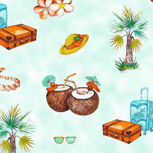 Coconut Vacation Prints 100% Cotton Quilting Fabric