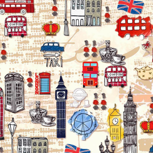 Travel Europe Design 100% Cotton Quilting Fabric by the Yard