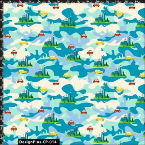 Camouflage City with Cars Design 100% Cotton Quilting Fabric by the Yard