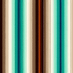 Brown Turquoise Flame Vertical Stripes Pattern on Double-Sided Brushed DTY Stretch