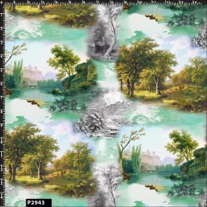 All Forest Landscape Design 100% Cotton Quilting Fabric by the Yard