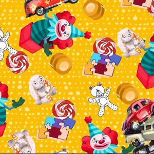 Jack in the Box Design Printed 100% Cotton Quilting Fabric