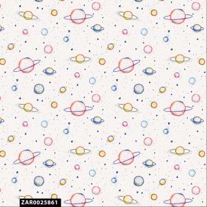 Happy Planet Pattern 100% Cotton Quilting Fabric by the Yard