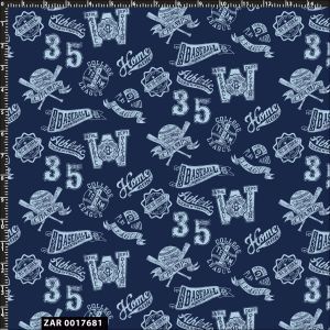 Conversational Baseball Sport Pattern Quilting Fabric by the Yard