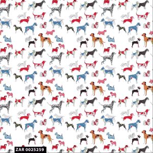 Seamless Dog Party Pattern 100% Cotton Quilting Fabric by the Yard