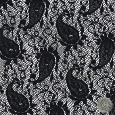 ARTIES ART FABRIC100% cotton quilt/craft 42/44 wide lacy flower black fabric bty