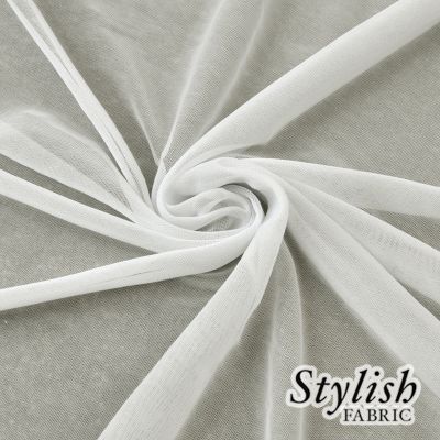 Silver/Ivory Shiny Sparkle Foil on Stretch Soft Lightweight Knit Jersey Polyester Spandex Fabric by The Yard