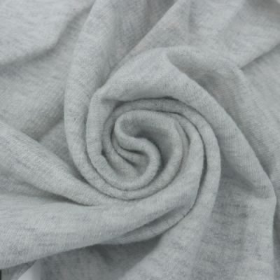 Heather GrayWhite Cotton Textured French Terry Knit Fabric By The Yard