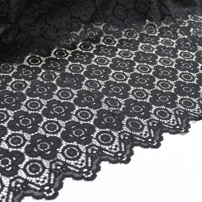 Jenna Four Leaf Clover Stretch Scalloped Lace Fabric 
