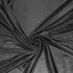 Black Shiny Interlock Crystal Knit Fabric