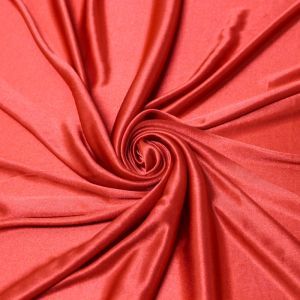 Red Shiny Interlock Crystal Knit Fabric