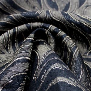 Black Sand Cindy Vintage Vine Brocade Fabric