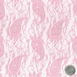Sweet Pink French Paisley Pattern Lace Fabric