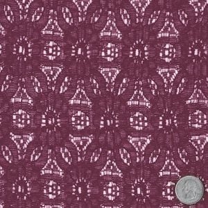Plum Honeysuckle Design Lace Cotton Fabric